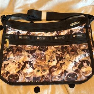 LeSportsac Cat Print Shoulder Bag